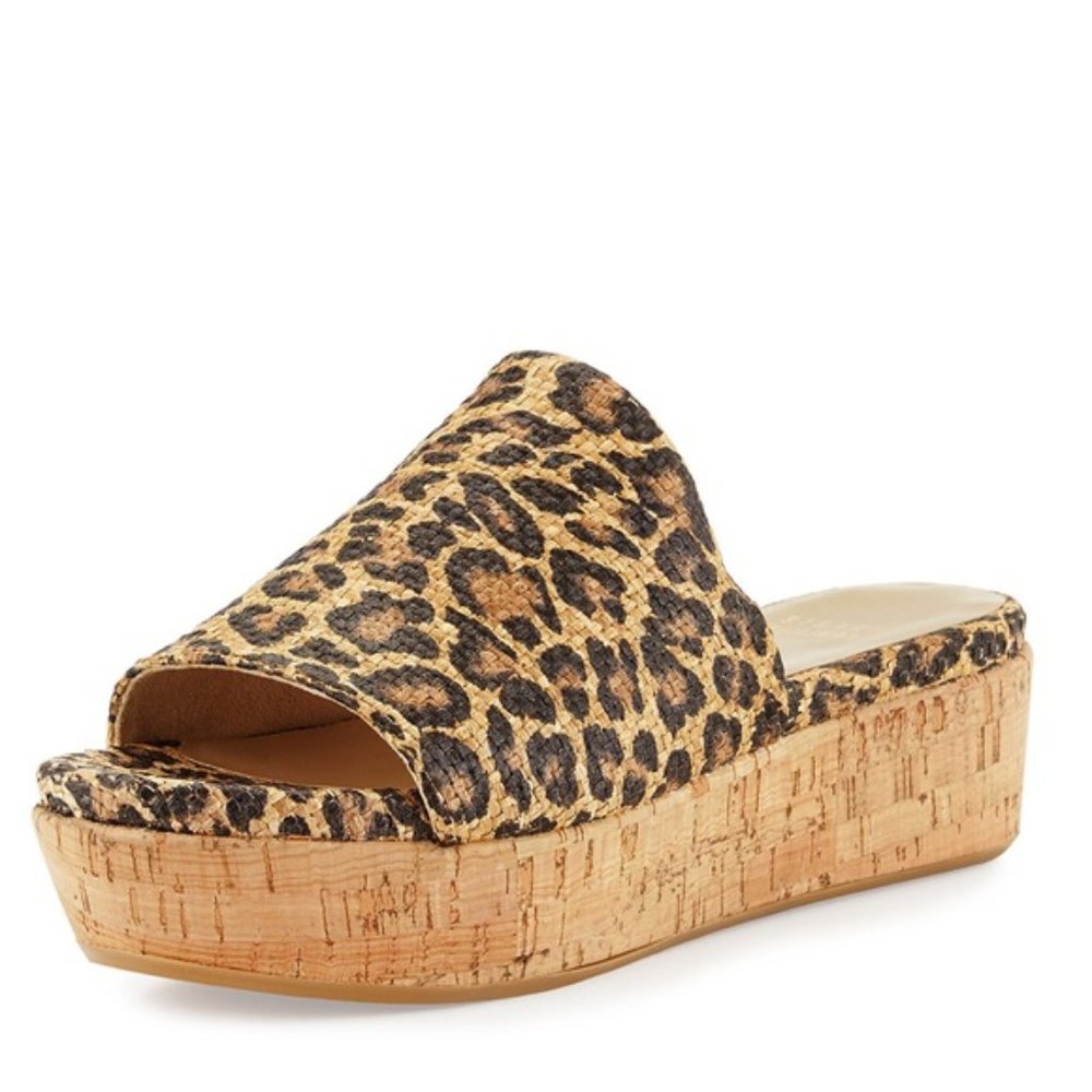 Stuart Weitzman Women's Leopard Platform Slide - Picture 4 of 14